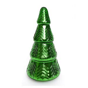 NEW Mercury-Style Glass Christmas Tree Tabletop Decoration Green 11.25" Holiday